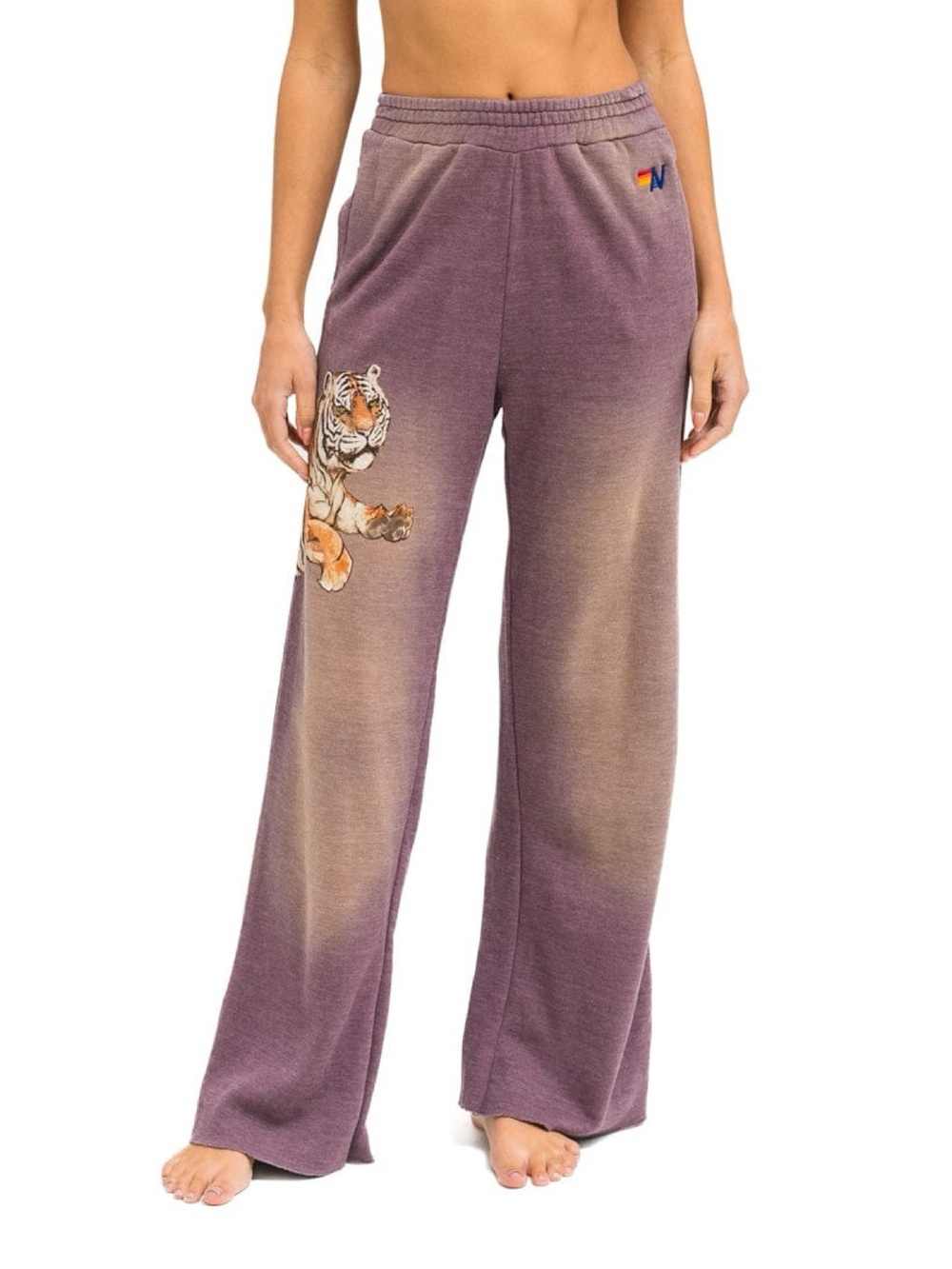 Aviator Nation TIGER WIDE LEG POCKET SWEATPANTS - FADED MOCHA Small